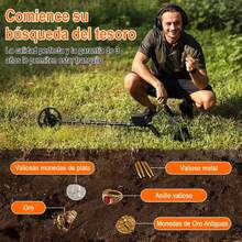 Detector de Metales Impermeable con Auriculares 2 Modos Buscador de Oro para Pantanos de Hierba Detector de metales profesional de alta precisión para adultos con bobina de 8 pulgadas - Sensibilidad ajustable y control de discriminación, alimentado por batería, ideal para la búsqueda de oro, monedas y tesoros - 14+ (pilas incluidas) - Negro - Ver 8