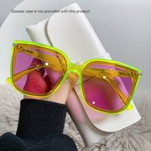 2025 New Fashion Large Frame Women's Glasses Natural High-End Retro Women's Glasses Versatile Street Style  Cool Women's Glasses - 紅框黑灰鏡片 - 查看 1
