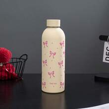 1 件 500ml/17oz 双层不锈钢真空保温水瓶，带蝴蝶结装饰，适合旅行、健身房、户外运动、咖啡杯、汽车杯、全年饮料杯、生日、节日礼物 - 彩色 - 查看 15