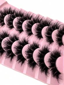 14 Pairs Extension Thick Long Reusable Extended Makeup Lashes 9D Faux Mink False Eyelashes, Multi-Layered Curly & Fluffy, Soft & Voluminous Drama Messy Mink Lashes, Cat Eye Shape, 18-25mm Ultra Long & Dense, Handmade Suitable For Beginners, Comfortable & Versatile For Holidays & Parties - màu đen - Xem 6