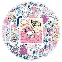 SNOOPY 50张正版授权动漫史努比小狗贴纸装饰水杯手机壳手账冰箱贴（款式随机） - 彩色 - 查看 4