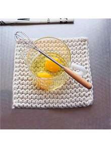 1/3pcs Kitchen Wooden Handle Manual Egg Beater, Mini Cake Mixer, Stainless Steel Cream Whisk - Mini Stirring Spoon - View 8