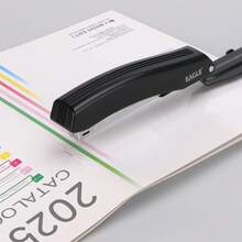 Eagle Long Reach Stapler With 5000 26/6 Staples, Full Strip, 20 Sheet Capacity, With Built-In Ruler And Adjustable Locking Paper Guide, Black