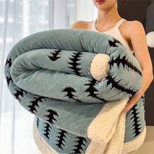 2025 Newest Fleece Throw Blanket - 600GSM Ultra Soft & Plush Sherpa Blanket For Couch, Warm Cozy Fuzzy Blankets For Bed, Couch, Office, Dorm, Travel, Perfect Gift Idea For Halloween, Christmas - Blue - View 15