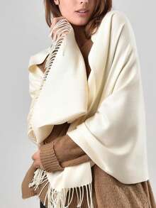 1 件女士纯色羊绒披肩和围巾，适合晚礼服泳衣罩衫沙滩罩衫长款泳衣围巾婚礼新娘伴娘披肩礼物 - 羊絨圍巾 - 查看 3