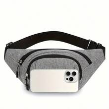 Men's Nylon Waist Bag - Adjustable Strap, Multi-Pocket Design, Outdoor Sports And Everyday Commuting Waist Bag, Black, Multifunctional Travel Bag | Korean Style Waist Bag | Adjustable Shoulder Strap Bag