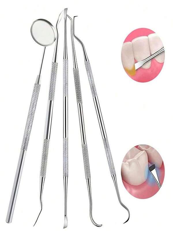 8pcs/6pcs/1pc Stainless Steel Double-Ended Toothpicks, Dental Plaque Remover, Dental Care Kit, Toothpick Scraper, Home Decor For Living Room, Bedroom, Bathroom, Travel Essentials, Weddings, Parties, Birthdays, Gifts For Men, Women, Parents, Friends, New Year, Accessories, Fun Gifts