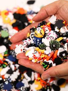 50/100/150/200pcs Halloween Themed Random Resin Accessory Set, Creative Cute Cartoon DIY Decorations, Various Colors, Styles And Designs, More Quantity More Variety, Can Be Used As Keychains, Necklaces, Bracelets, Dust Plugs And Other Pendant Decorations, Great Small Gift