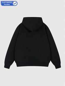 Custom Men's Hooded Sweatshirt - Add Your Own Text And Images (Family Photo/Selfie/Pet Photo/Friend Photo)To Design Your Personalized Printed Sweatshirt, Men Tops ,Fall Tops ,Custom Top,Custom Sweatshirt,Winter Clothes,Personalized Custom , Long Sleeve,The Best Gift Ornamental,Dawg Stylish,Fashion,Hipster,Contracted,Easy Costume,Modest Fashion,Minimal Chic,Casual Custom,Unique,Personalized Ideal Gifts For Him Family,Boyfriend,Friends,Children,Customized Men Clothing - Black - View 4