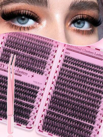 640 Sets Of Clustered False Eyelashes, With A Large Capacity, 30D/40D/50D Mixed False Eyelashes, Which Are The Best Choice For Family Gatherings And Daily Outings; With A Curling Degree Of 0.07 Mm And A Length Of 8-16 Mm, They Are Suitable For Beginners' 3D Russian Curling Styles And Are Reusable Household Items.