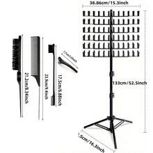 Suport pentru împletituri, suport pentru extensii de păr cu 144 de cuie, suport pentru împletituri cu înălțime reglabilă și suport pentru depozitarea perucilor, instrument de salon cu două fețe pentru uz casnic în salon, pieptene negru/roz/violet
