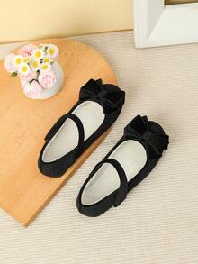 Autumn/Winter Beautiful Bow Decor Girls/Toddlers Shoes, Everyday Wear - Black - View 4