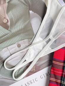 Teacher Cosplay Naughty Outfit See-Through Skirt Mesh Underwear Jk Uniform Playful Underwear Sexy Bra - Red and White - View 8