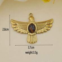 1pc Fashionable Minimalist Natural Stone Devil's Eye Tassel Pendant, DIY Jewelry Accessory For Necklaces, Earrings, And Other Jewelry