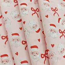 10/40 Sheets, Christmas Style Pink Santa Claus Bow Heart Pattern Wrapping Paper | 50cm X 35cm Handmade For Fragile Items Protection, Gift Box Filler, Party Decorations - Durable Holiday Packaging, Festive Wrapping, Seasonal Decor Christmas Christmas Decorations Christmas Pajamas Christmas Gifts Christmas Decor - Multicolor - View 6
