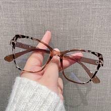 Cat Eye Color-Block Irregular Glasses Non-Prescription Glasses Retro Plain Glasses Frame - 綠色 - 查看 3