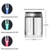 1pc Gradient LED Faucet Light, Color Changing Water Stream, Plastic Material, Fixed LED Tap For Kitchen & Bathroom Sink Ideal For Christmas, New Year Decoration, Valentine'S Gift