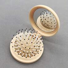 1pc Multifunctional Makeup Mirror With Air Cushion Massage Comb, Handheld Makeup Mirror, Portable For Outdoor Use - Multicolor - View 5