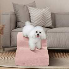 Dog Stairs & Ramp - High-Density Foam Pet Steps, Extra-Wide Non-Slip Orthopedic Dog Ladder With Soft Foam Padding, For Injured/Senior Pets & Small Cats To Access High Beds/Couches - Pink - View 3