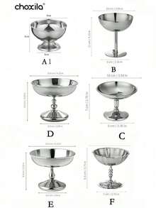 choxila 1个/2个装不锈钢冰淇淋杯、高脚杯、夏季不锈钢甜点碗、水果沙拉碗、椰枣零食杯、咖啡杯，适用于派对、婚礼、聚会、节日、斋月礼品 - 甜點杯 - 查看 11