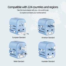 PHILIPS Portable Global Travel Adapter (Model: SPS1001A/93) - UK/Japan/EU Plug Converter, Compatible With Over 200 Countries, Upgraded USB-C Fast Charging, High Power, 2-In-1 Design For Laptops And Smartphones