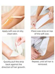 50/100片一次性脱毛蜡纸 - 面部、眉毛、腿部、身体和比基尼部位无痛脱毛！（学校适用） - 白色 - 查看 8