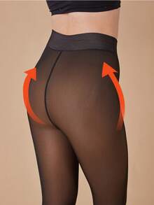 1 Paio di collant trasparenti da donna, collant neri sexy e snellenti, leggeri 80g per temperature da 10-25°C, collant spessi 200g/300g per temperature da 0-10°C, adatti per uso quotidiano, Natale, casa, appuntamenti e uscite, confortevoli - nero - Visualizzare 4