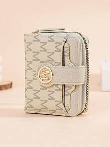 New Litchi Texture Letter Wallet Multi-Card Slots Short Style Small Women Bag Thick Korean Fashion Compact Vintage Coin Purse For Women Wallet Mini Wallet Purse Wallet Fall Autumn Cute Wallet Small Wallet - Apricot - View 8