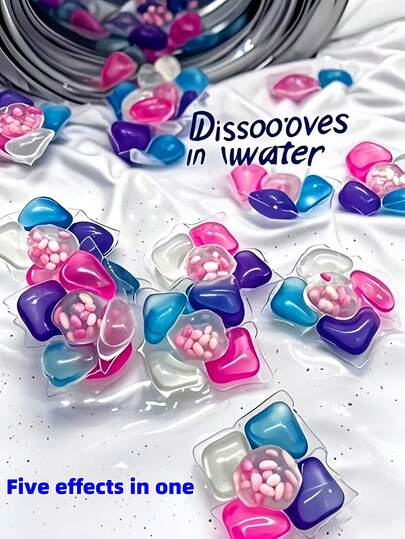 140/50 Pieces/Pack 5-In-1 Laundry Detergent Capsules, Concentrated Fragrance Fabric Softener, Stain Remover With Long-Lasting Fragrance, Powerful Cleaning Washing Beads, Herbal Fragrance For Household Soft And Long-Lasting Fragrance, Laundry Care And Fragrance Cleaning Beads, Laundry Softener Cleans, Softens,