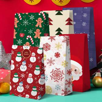 圣诞纸质礼品袋，苹果糖果包装袋，创意礼品厚扁平纸袋
