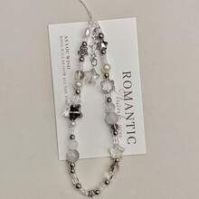 1 Piece Unique Beaded Phone Lanyard With Star And Pearl Decoration, Acrylic Bead Pendant, Multifunctional Phone, Camera, Earphone Accessory, Fashionable Handheld Decoration - 星形串珠 - 查看 3