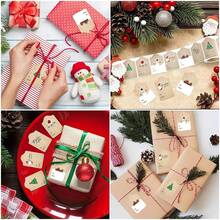 20 Stück/30 Stück/50 Stück Weihnachtsanhänger, Weihnachtsmann Aufkleber - selbstklebende Feiertags-Geschenkdekoration Etiketten für Weihnachtsgeschenke, Weihnachtsdekoration, Weihnachtspyjamas, Weihnachtsgeschenke, Weihnachtsdekoration - Verschiedenfarbig - Übersicht 2