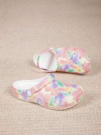 新款女士花园鞋，可调节宽松平底拖鞋，卧室/旅行/沙滩凉鞋，包趾拖鞋