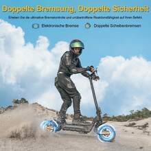 TODIMART X5S Electric Scooter For Adults, 1000W*2 Brushless Motor, 48V 18.2Ah Battery, Maximum Range 75-80km, 10-Inch Off-Road Tires Can Handle 35° Inclines, Magnesium Alloy Body, Can Carry 120kg, Foldable For Easy Storage, Equipped With A Mobile Phone App - 黑色 - 查看 5