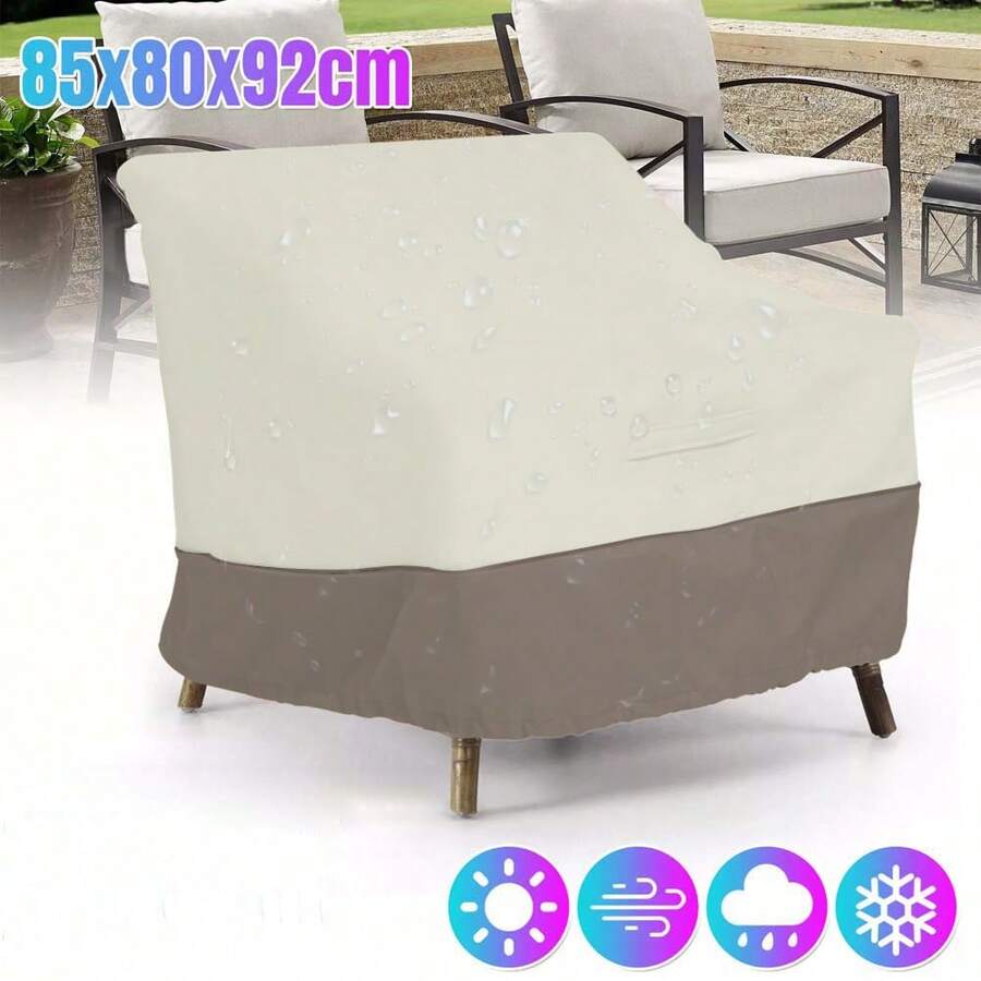 Waterproof Patio Chair Covers, Heavy Duty Oxford Fabric With PVC Coating, Dustproof Lawn Furniture Cover For Outdoor Winter
