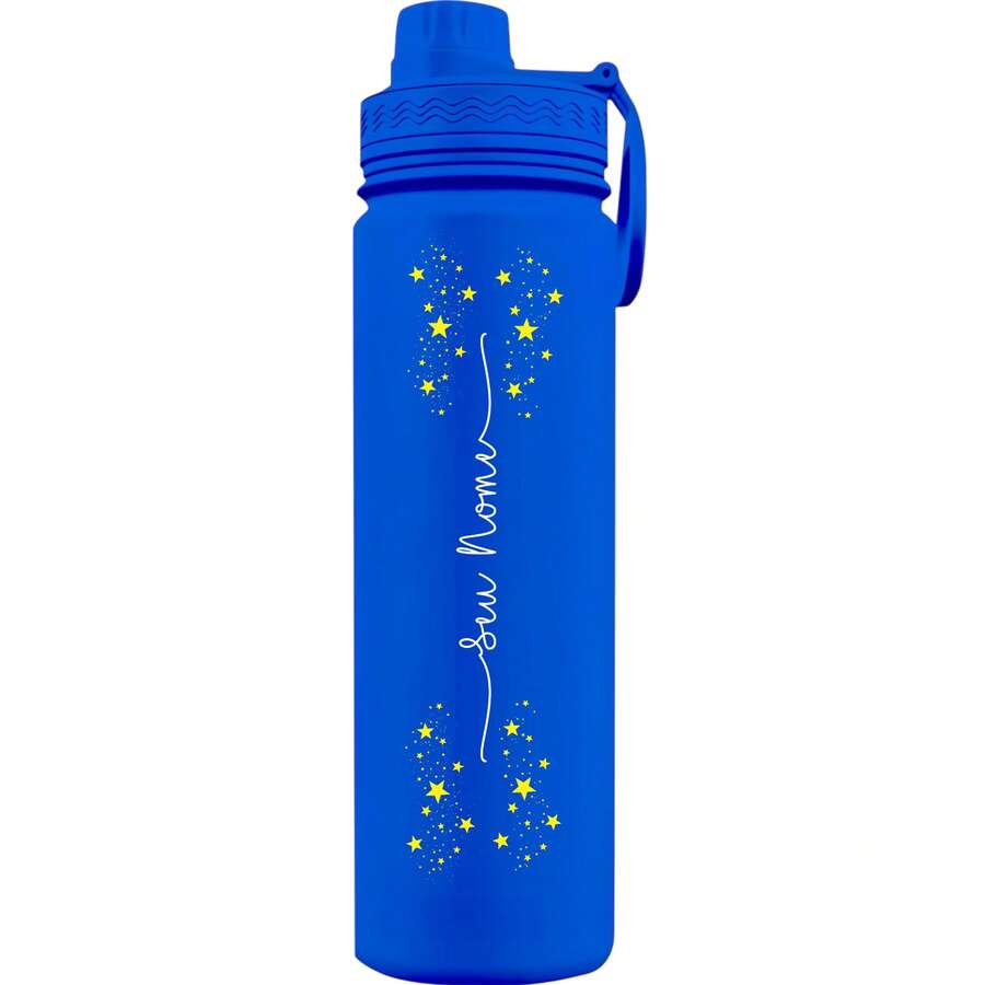 Fresh Thermal Bottle With Personalized Stars Handle With Name - Royal Blue - View 1