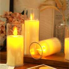 1 Peça Vela LED Cintilante Sem Chama (Com Bateria), Vela Eletrônica com Núcleo de Chama Dançante, Adequada para Natal, Halloween, Decoração de Casamento, Decoração de Mesa de Jantar, Festa de Aniversário, Comemoração de Feriados, Decoração do Dia dos Namorados, Vela Eletrônica, Vela de Desejos