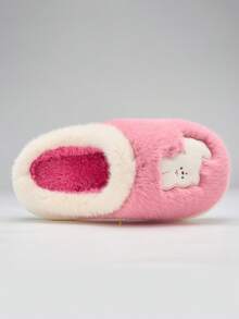 Pantuflas de felpa gruesa para adolescentes, niños y niñas, otoño/invierno, modelo nuevo 2025, suela gruesa, uso en interiores del hogar, cálidas y antideslizantes