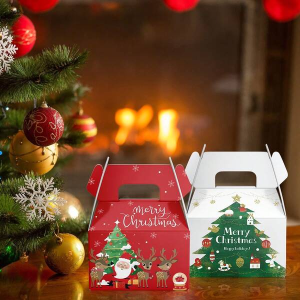 1pc Christmas Party Cartoon Snowman Candy Snack Paper Gift Box, Party Decoration Supplies