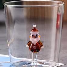 1 a 2 xícaras de vidro com decoração de animais e plantas 3D de 300ml, para café, decoração natalina. Para café, chá, vinho, bebidas quentes ou frias. Presente único de Natal, aniversário ou Dia dos Namorados. - Multicolorido - Ver 10