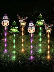 6pcs Solar Powered Christmas Garden Stake Lights - Solar Santa Claus, Snowman And Christmas Tree Design, 8 Lighting Modes, Indoor And Outdoor Garden Path Lights, Suitable For Christmas Walkway, Patio, Lawn, Path, Garden, Yard, Holiday Winter Decor, With Auto On/Off Light Sensor, Creative Decoration For Lawn And Yard, Perfect For Christmas!Christmas Decoration XMAS Decor Christmas Tree Gift Decor Thanksgiving Wedding Home Decor Home Decor Fall Decor Autumn Decor Birthday Decorations For Gifts Party Supplies Indoor Outdoor Garden Holiday Festival Decor Halloween Decor Wall Decor Halloween Ornaments