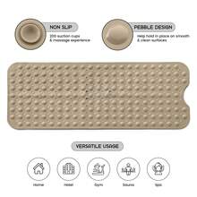 1pc Bath Mat - Lux Decor Non-Slip Durable PVC Tub Mat With Suction Cups And Drainage Holes - 40x16 Inches- For Shower And Bathtub Comfort, Roll-Up Storage, Home Decor, Back To School, Graduation Gifts-, Spring Cleaning Upgrade, Valentine's Day Spa Feel, Safety First, Quick Dry Surface, Mold Resistant, Easy Clean, Comfortable Standing, Shower Essential, Bathtub Safety, Bathroom Upgrade, Daily Use Mat, Home Basic, Family Use, Everyday Living - 米色 - 查看 3