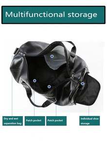 大容量旅行包，多口袋行李包，独立鞋仓手提包，便捷瑜伽包，多功能旅行包，轻便训练包，适合学生、医生、护士、教师、上班族、商务人士、健身房、医院、邮轮、学校、机场、户外活动、徒步旅行、训练、工作、旅行和度假、周末短途旅行、节日礼物、生日礼物 - 黑色 - 查看 5