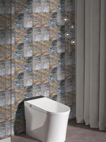 1 Roll 1m/3m/5m Vintage Blue Gray Geometric Stone Pattern Removable And Self-Adhesive Vinyl Wallpaper, DIY Home Decor For Bedroom, Kitchen, Living Room, Bathroom, Cabinet, Furniture Renewal Wall Paper Wall Stickers Room Decor Wall Decor Wallpaper Peel And Stick Bathroom Decor