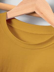 Tween Boy Kids Classic Simple Patch Pocket Short Sleeve T-Shirt, Suitable For Casual Daily And Holiday Wear - Ginger - View 4