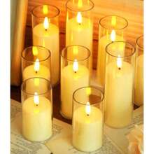 1 Peça Luz de Vela LED sem Chama com Formato de Copo e Baterias, Luz de Vela Eletrônica para Decoração Doméstica, Ideal para Decoração de Casamento, Decoração de Mesa de Jantar, Aniversário, Festa, Decoração do Dia dos Namorados, Vela Acendedora, Vela Elétrica, Jantar à Luz de Vela, Velas para Desejos, Decoração de Natal com Luz de Vela