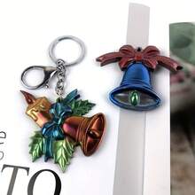 Molde de silicona reutilizable de 4 cavidades con forma de campana navideña, para hacer adornos de árbol de Navidad, llaveros, aretes, decoración navideña y de Año Nuevo para el hogar, regalo de Navidad