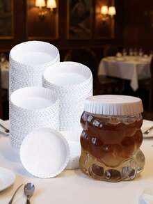 100/150个纸杯盖，防尘杯套，咖啡/茶杯套，纸质饮料杯架，适用于旅行、酒店、咖啡厅、派对、婚礼、家庭厨房，尺寸：7.5 X 7.5厘米 - 彩色 - 查看 2