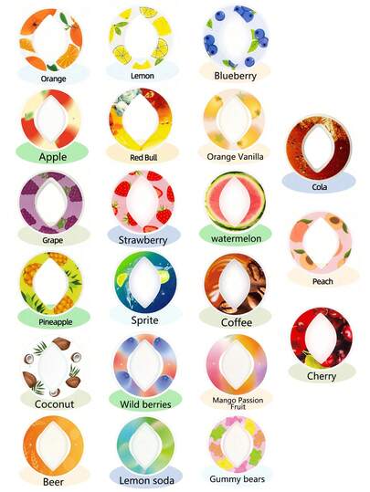 1/3/5PCS Oval Fruit Drink Flavor Pod, Creative 0 Sugar 0 Calorie Flavor Ring, Suitable For Plastic Water Bottles, Sports Water Cups, Sports Cup Accessories