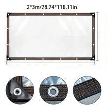 1pc, Clear Waterproof Tarpaulin Transparent Tarp Canopy Awnings Winter Plants Cover Greenhouse Film Tarp, Waterproof Tarpaulin, Clear Plastic Tarpaulin, Dustproof, Rainproof, UV Resistant Garden Coverage